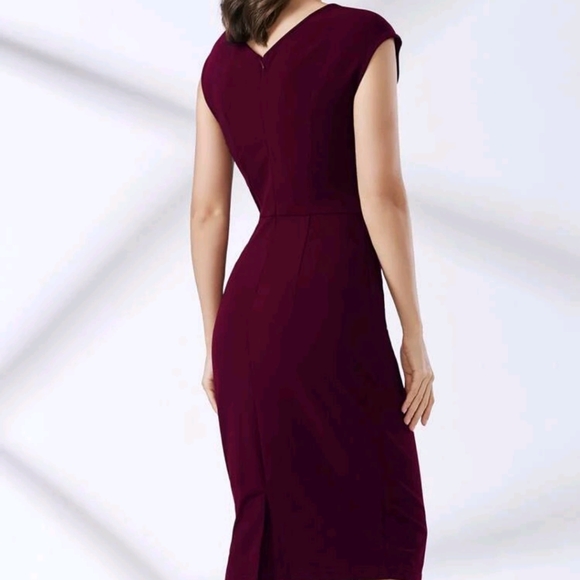 NWT Elegant Wrap Ruched Dress S/4 - Picture 4 of 8